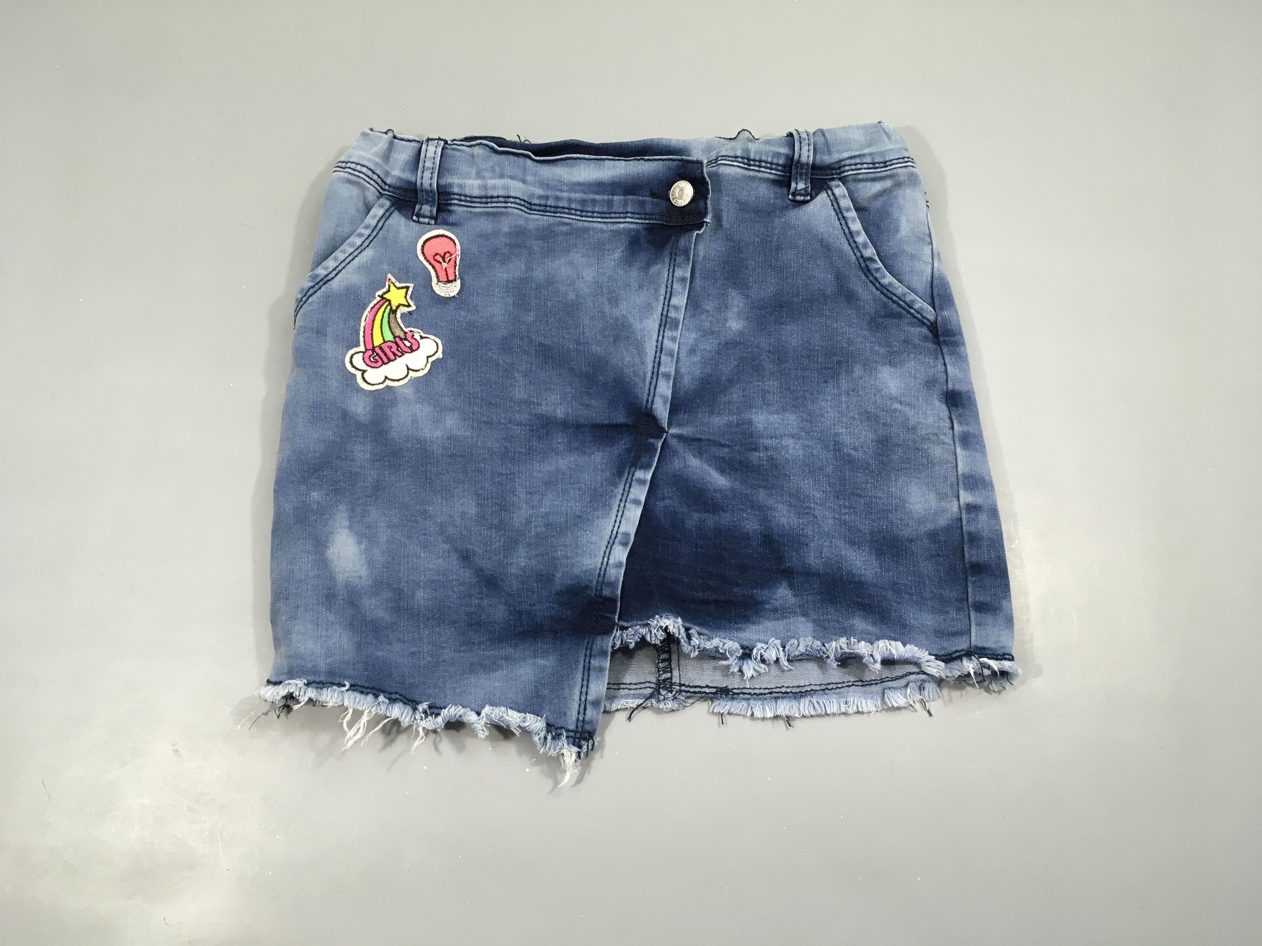 Jupe Denim strucurée Girls effet effiloché bas B.Nosy