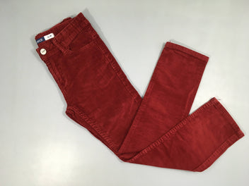 Pantalon slim velours côtelé rouge