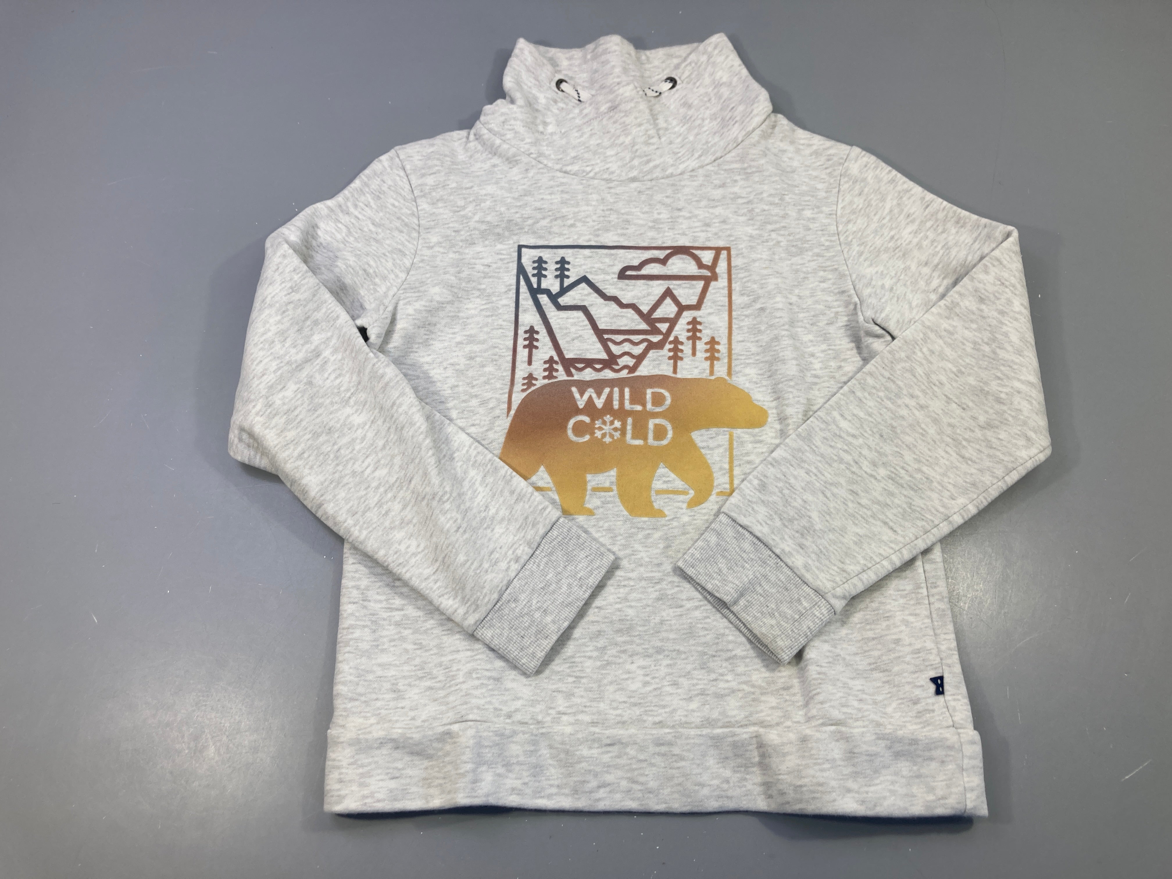 Sweat gris chiné clair côl châle Wild Cold