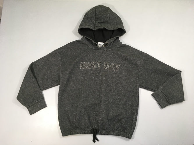 Pull à capuche gris foncé irisé Best DAY, moins cher chez Petit Kiwi
