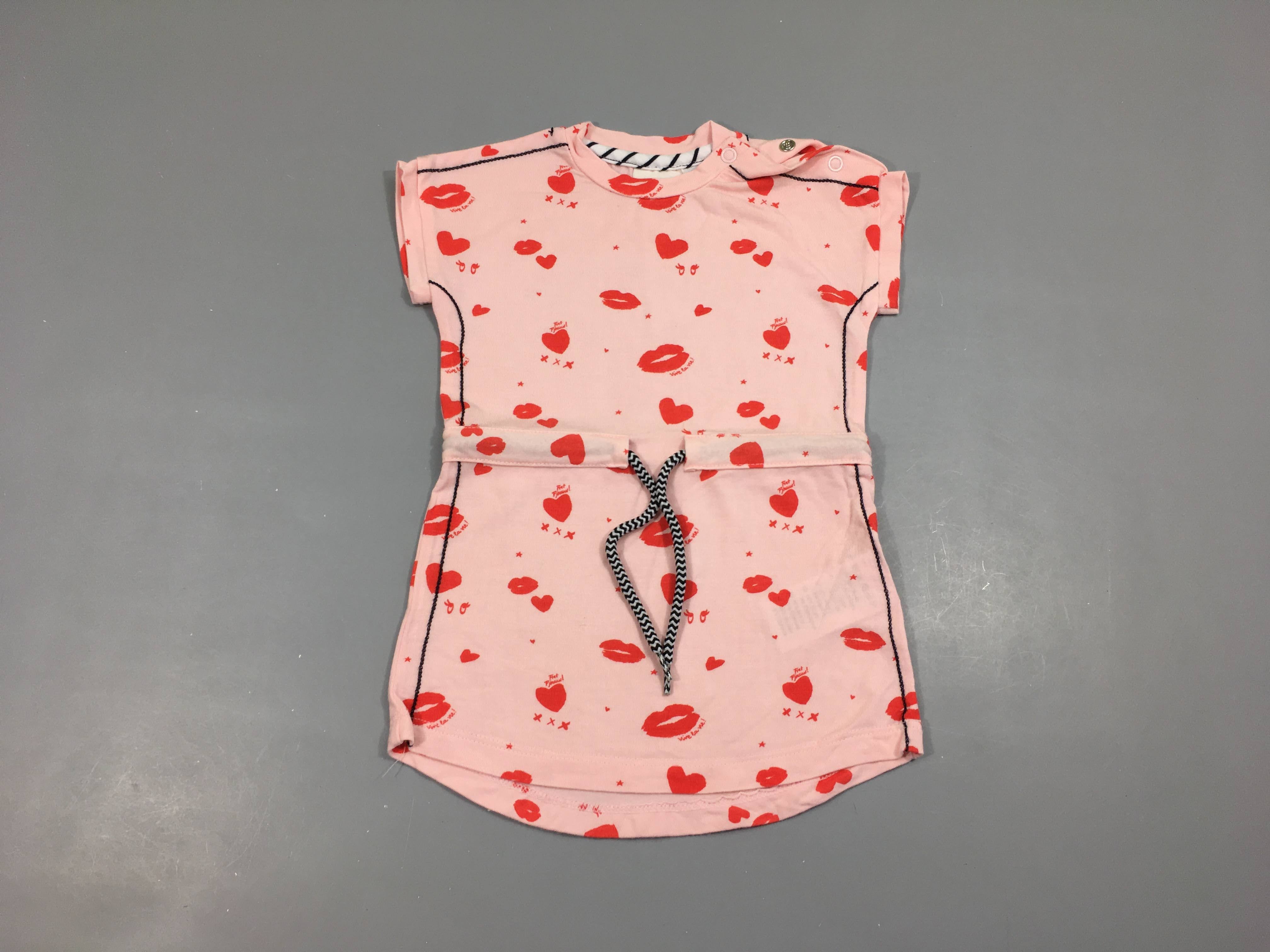 Robe m.c jersey rose Bouches