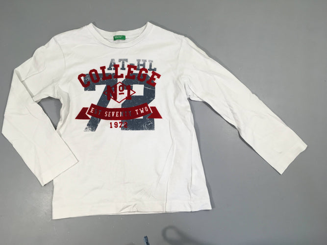 T-shirt m.l blanc college, moins cher chez Petit Kiwi
