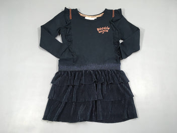 Robe ml jersey bleu foncé froufrou haut Boogie/Plissée bas