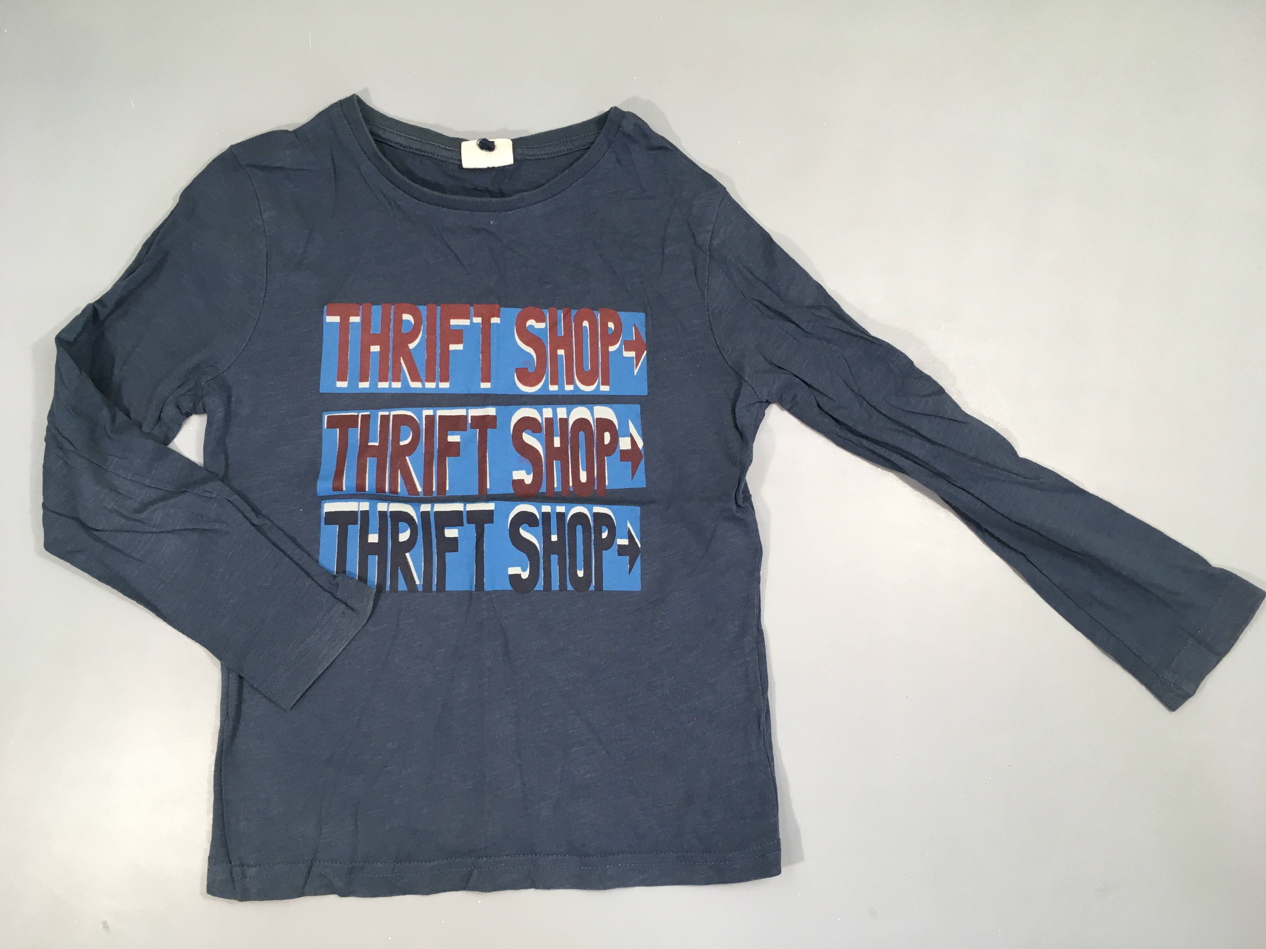 T-shirt m.l bleu foncé thrift shop Bas manches usés