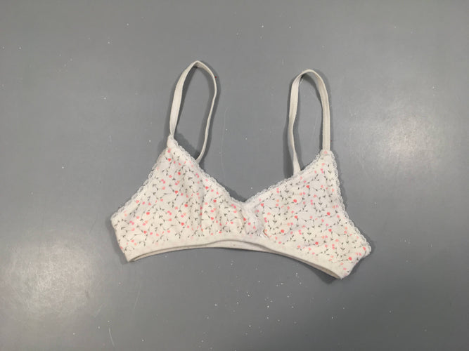 Brassière blanche fleurie Taille estimée, moins cher chez Petit Kiwi