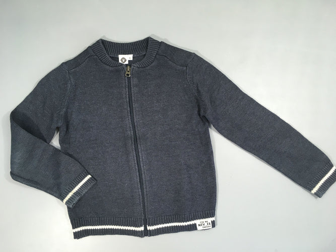 Gilet zippé bleu foncé, moins cher chez Petit Kiwi