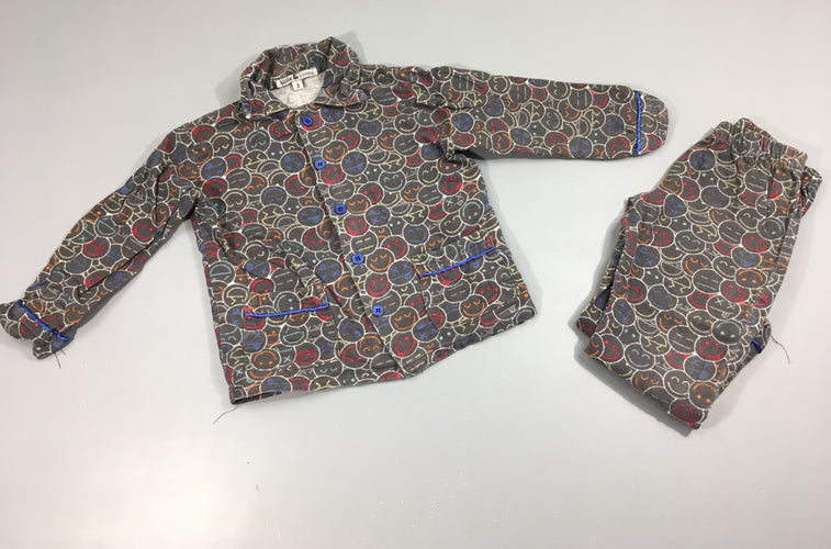 Pyjama 2 pcsflanelle gris foncé s.miley, moins cher chez Petit Kiwi