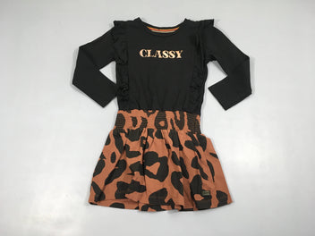 Robe m.l jersey noir haut Classy/Bas brun motifs léopards