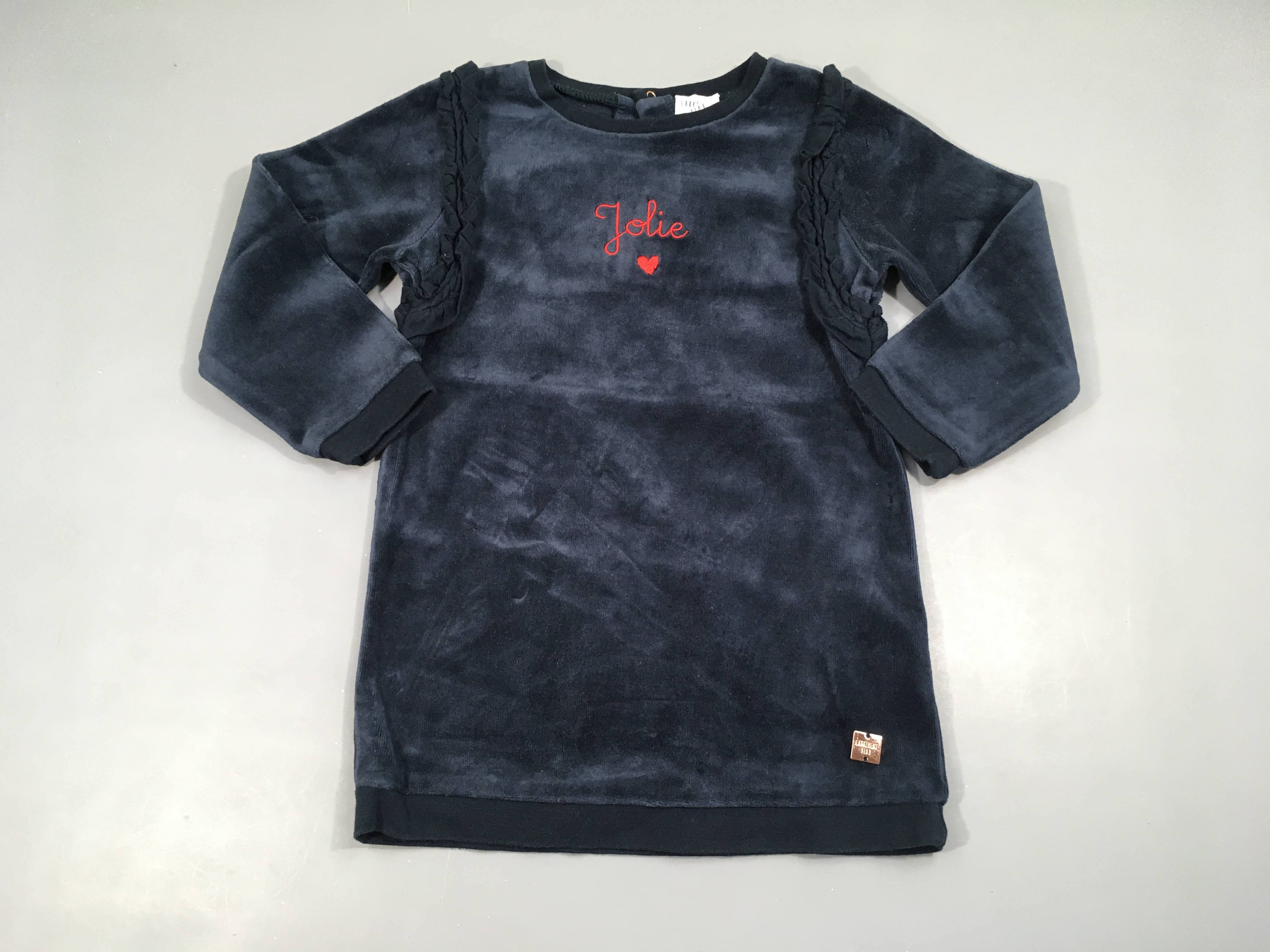 Robe m.l veloursbleu foncé Jolie Carrément beau