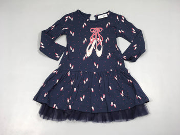 Robe m.l jersey haut bleu foncé Pointes doublée bas tulle