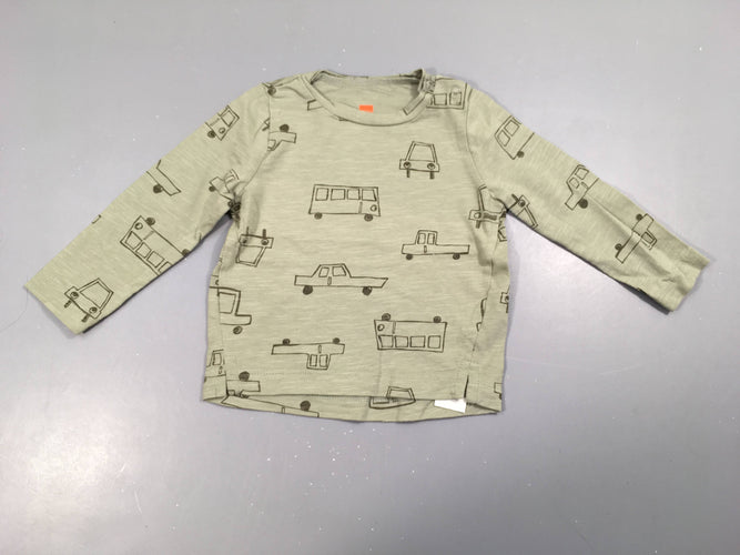 T-shirt m.l kaki flammé véhicules, moins cher chez Petit Kiwi