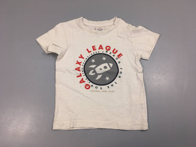 T-shirt m.c blanc flammé League, moins cher chez Petit Kiwi