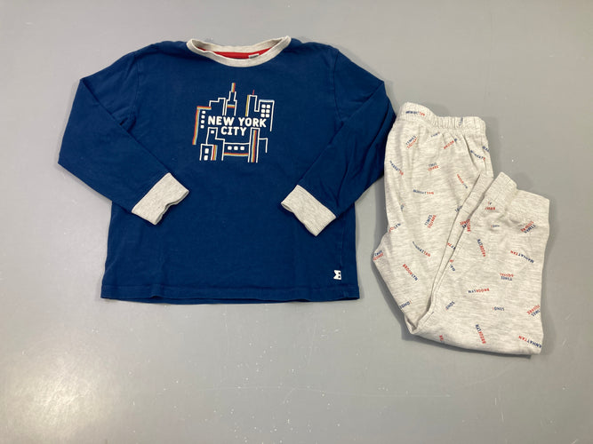 Pyjama 2pcs jersey bleu-gris New york city, moins cher chez Petit Kiwi