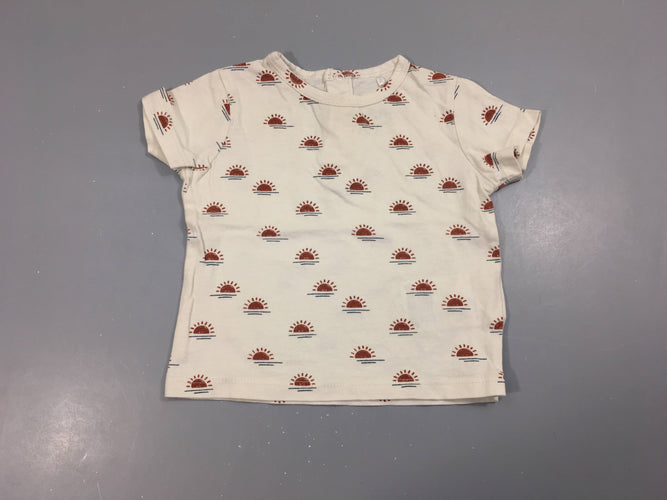T-shirt m.c beige soleils bruns, moins cher chez Petit Kiwi