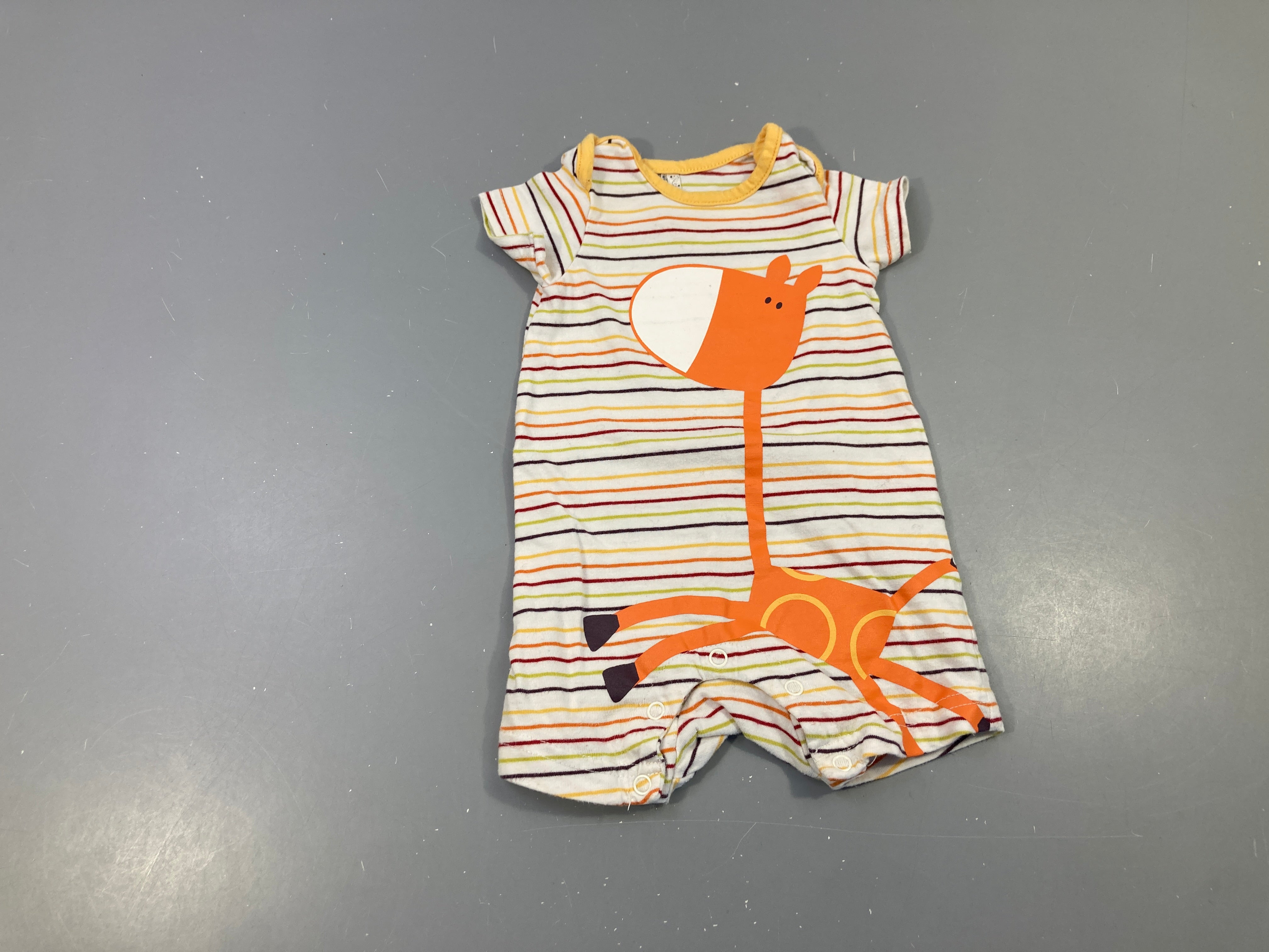 Combishort jersey blanc rayé couleur Girafe