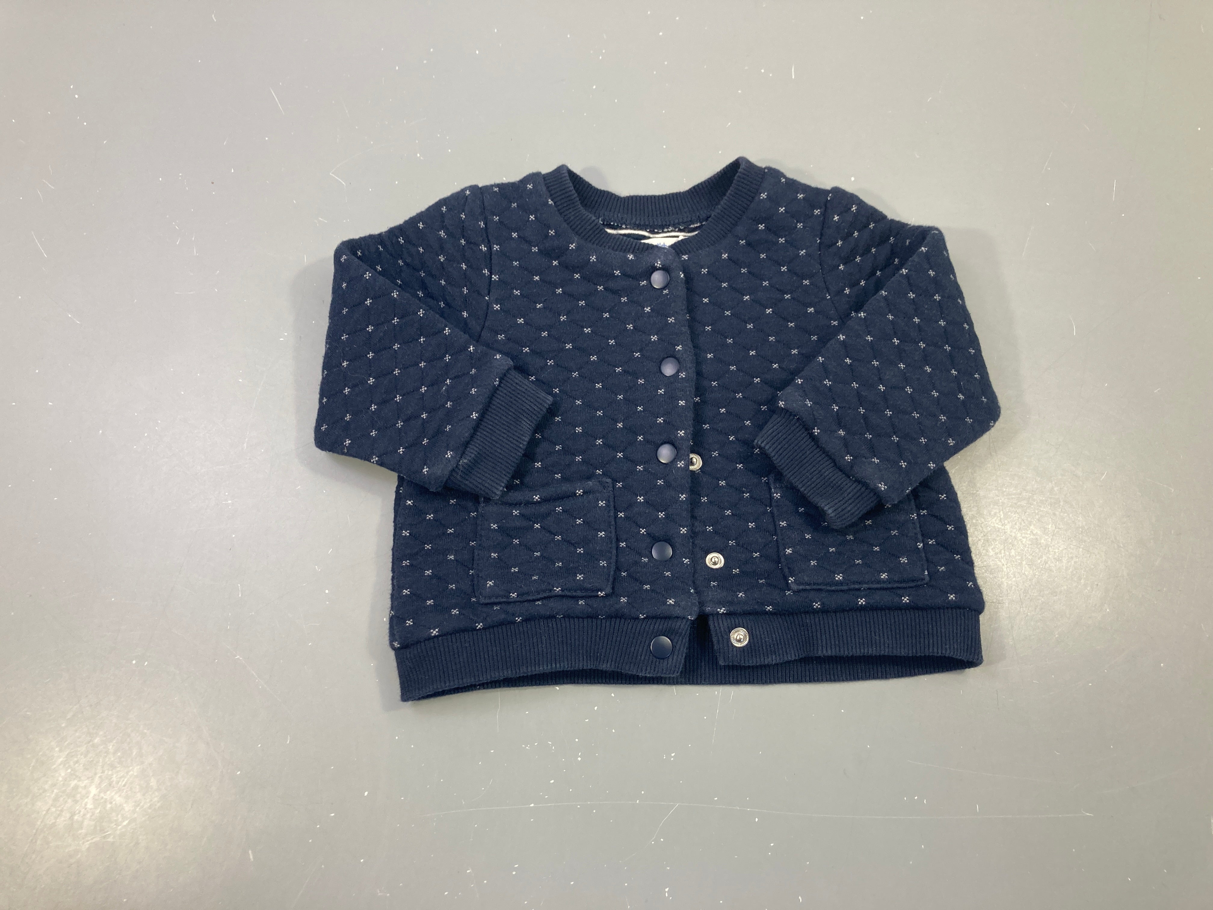Sweat effet matelassé bleu foncé croix