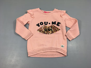 Sweat rose pâle You. Me sequins