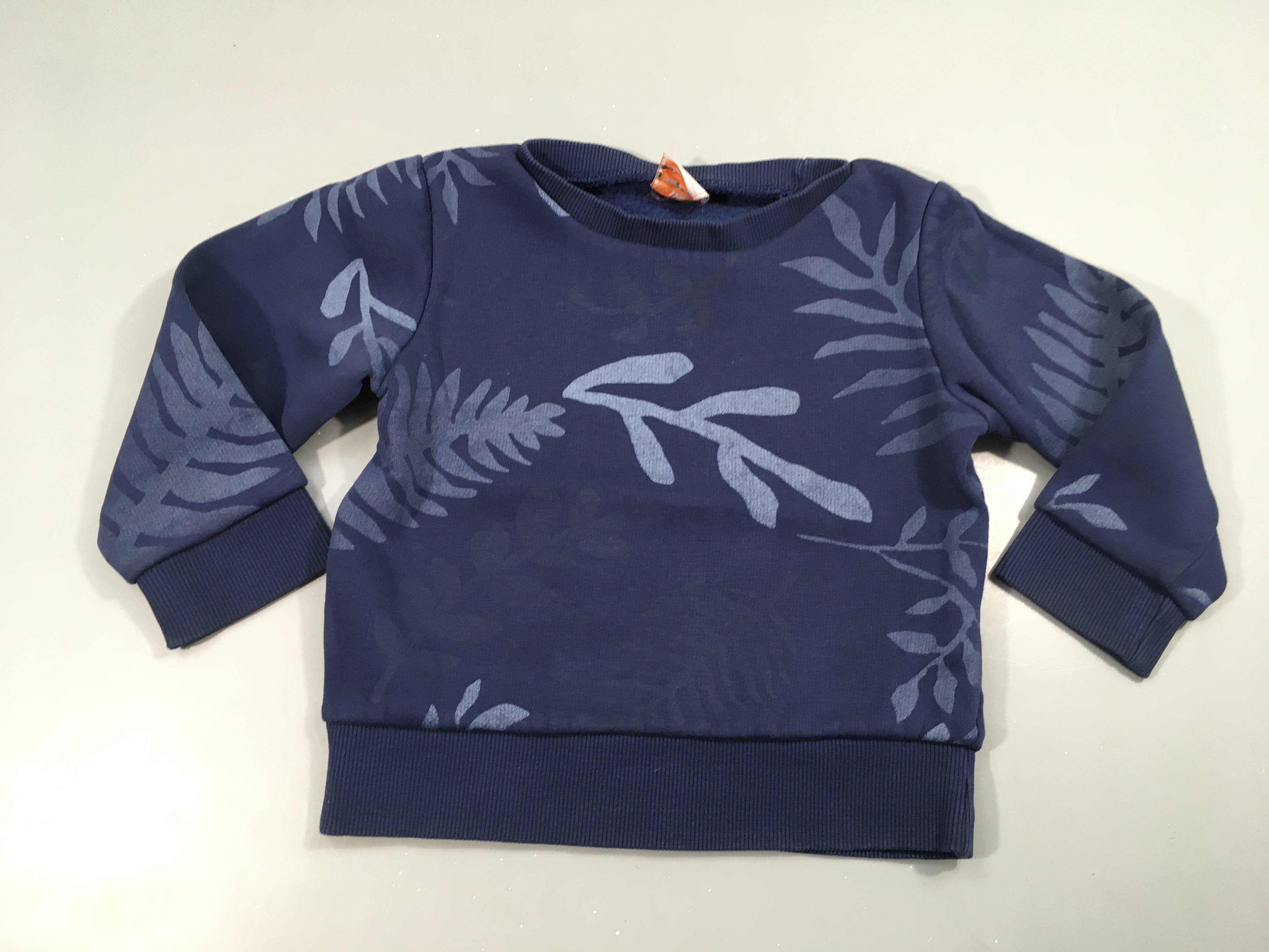 Sweat bleu feuillage