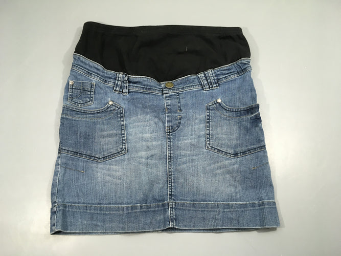 Jupe en jean de grossesse, moins cher chez Petit Kiwi