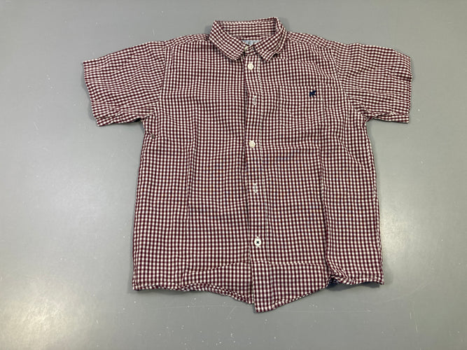Chemise m.c à carreaux blanc-bordeau, moins cher chez Petit Kiwi
