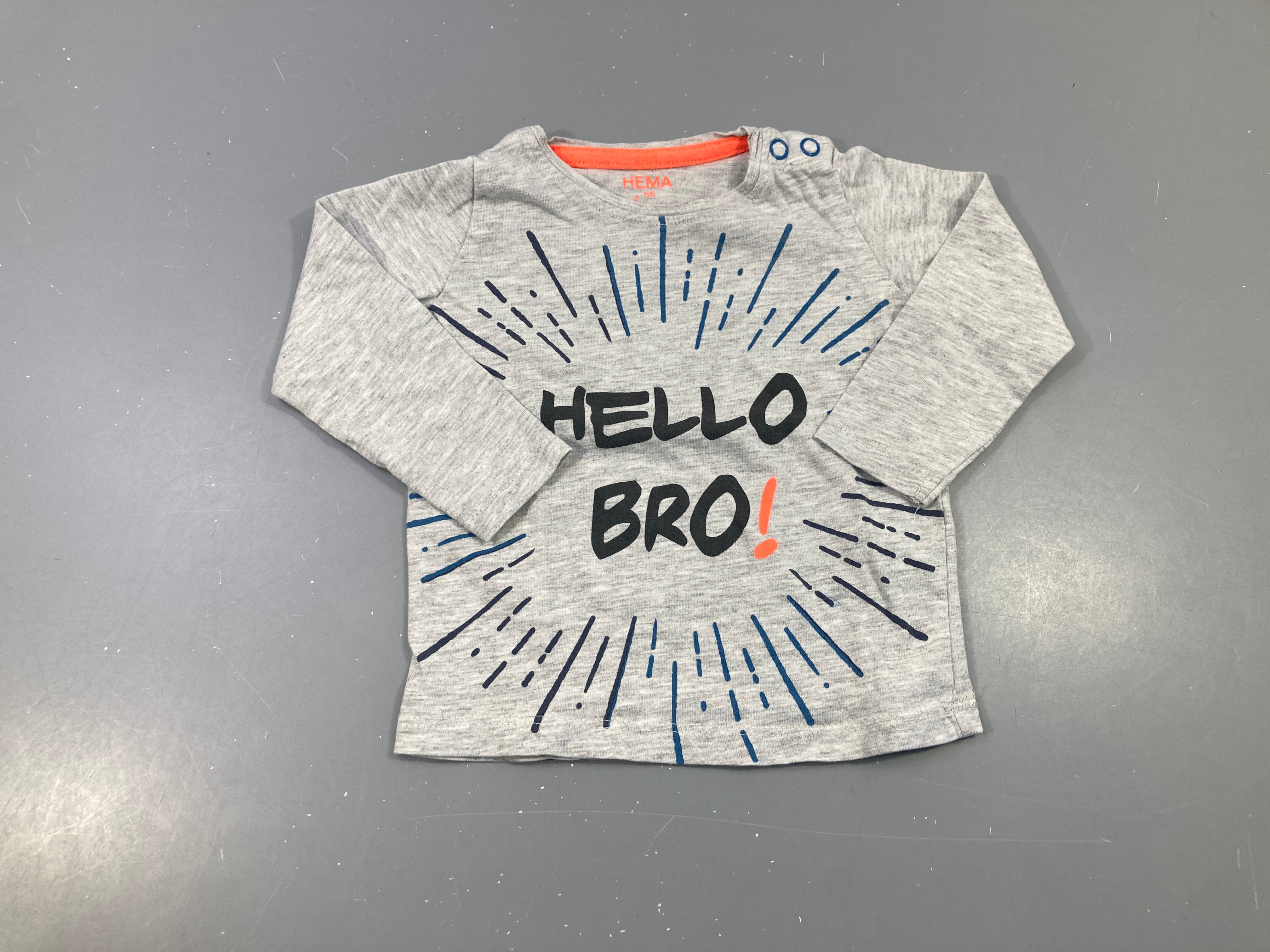 T-shirt m.l gris chiné Hello