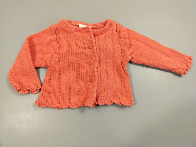 Gilet en maille corail, moins cher chez Petit Kiwi