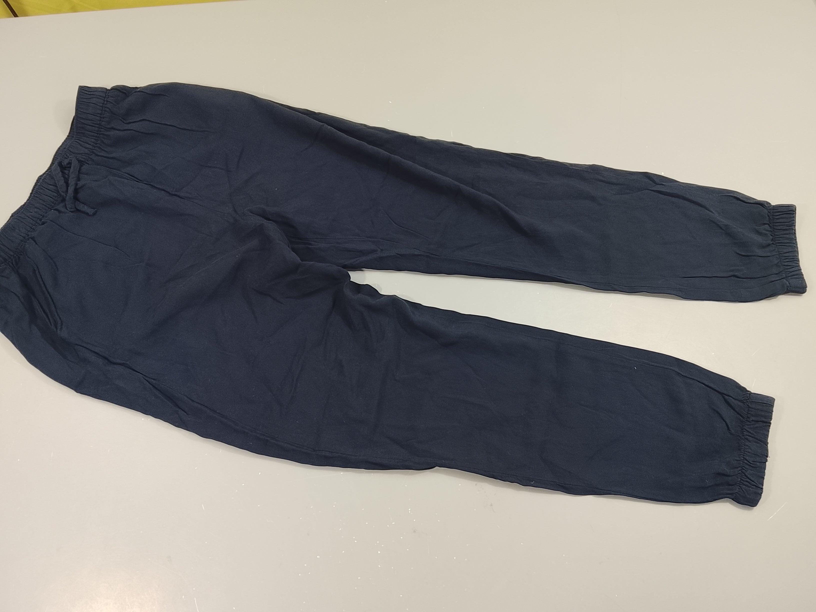 Pantalon fluide  bleu marine , taille et chevilles élastiques