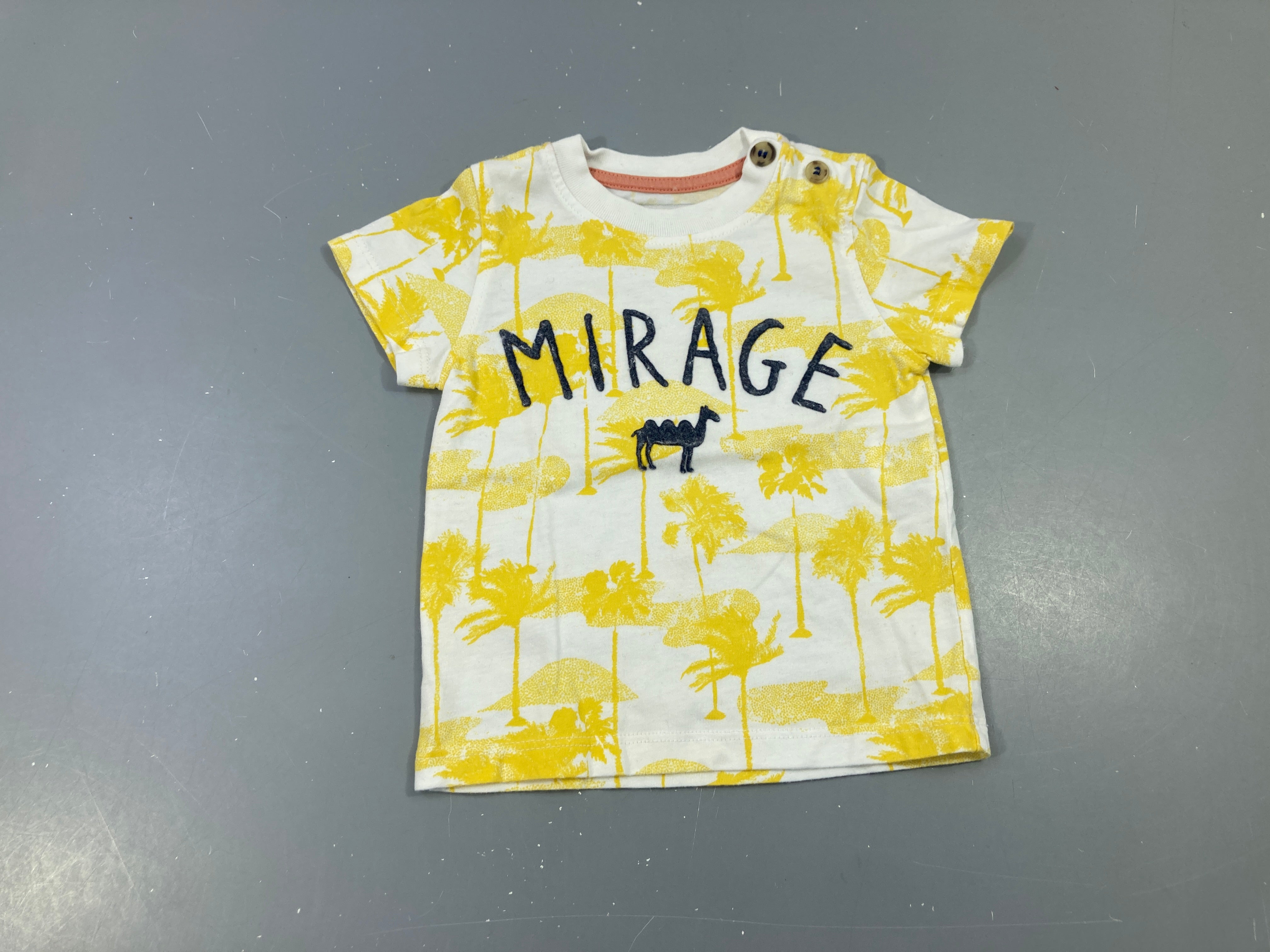 T-shirt m.c blanc palmier jaune Mirage