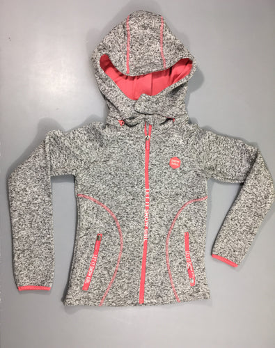 Gilet épais à capuche gris chiné Snow Girl, moins cher chez Petit Kiwi