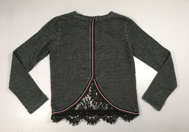 Sweat texturé gris foncé chiné irisé, moins cher chez Petit Kiwi