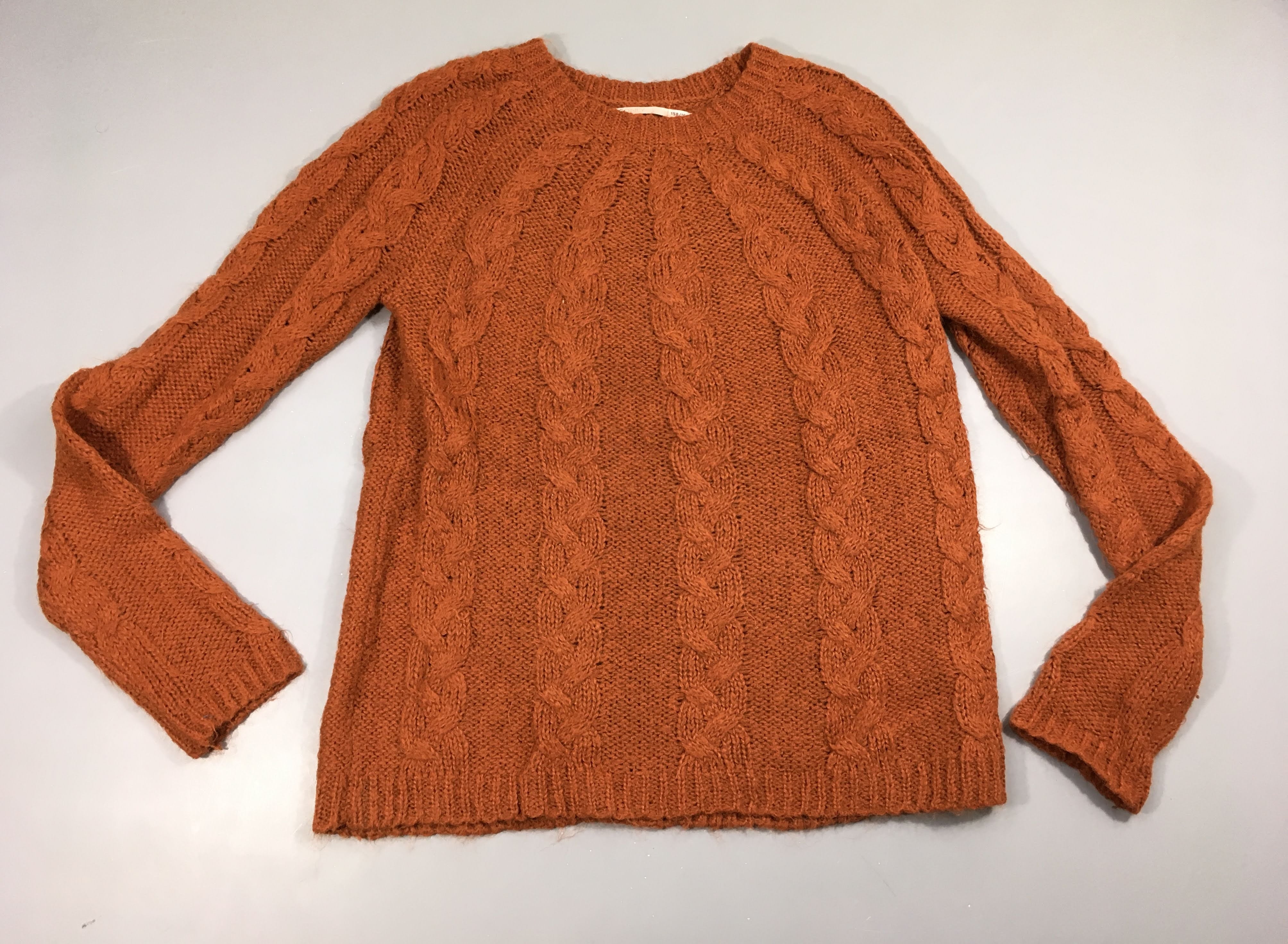 Pull brun mailles torsadées