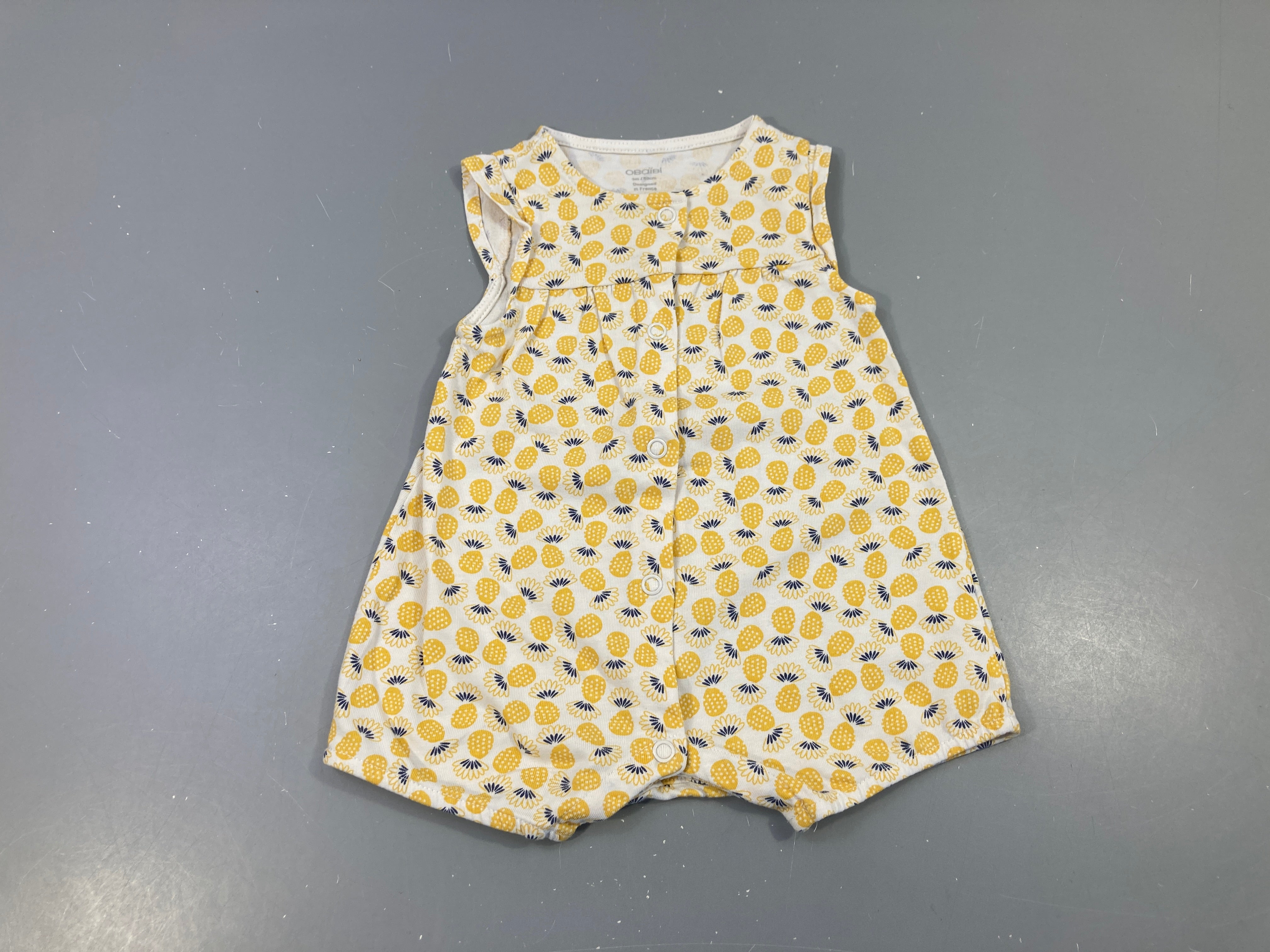 Combishort s.m jersey blanc ananas