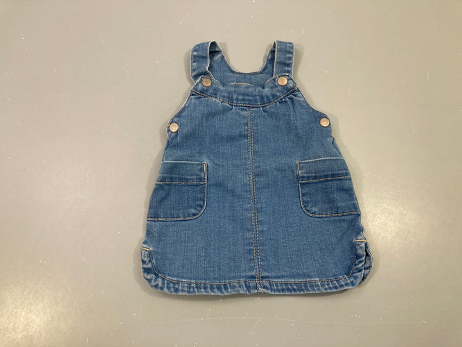 Robe salopette en jean, moins cher chez Petit Kiwi