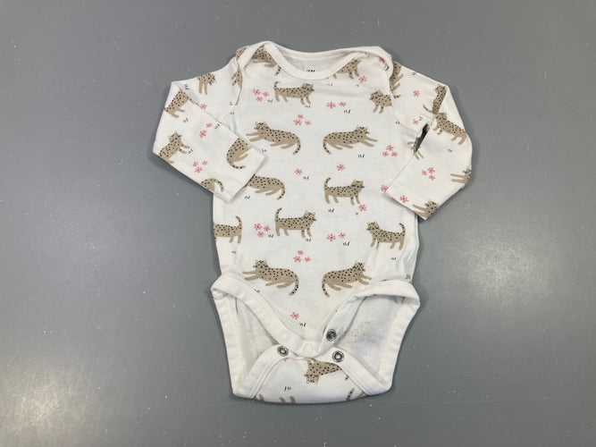 Body m.l blanc félins, moins cher chez Petit Kiwi