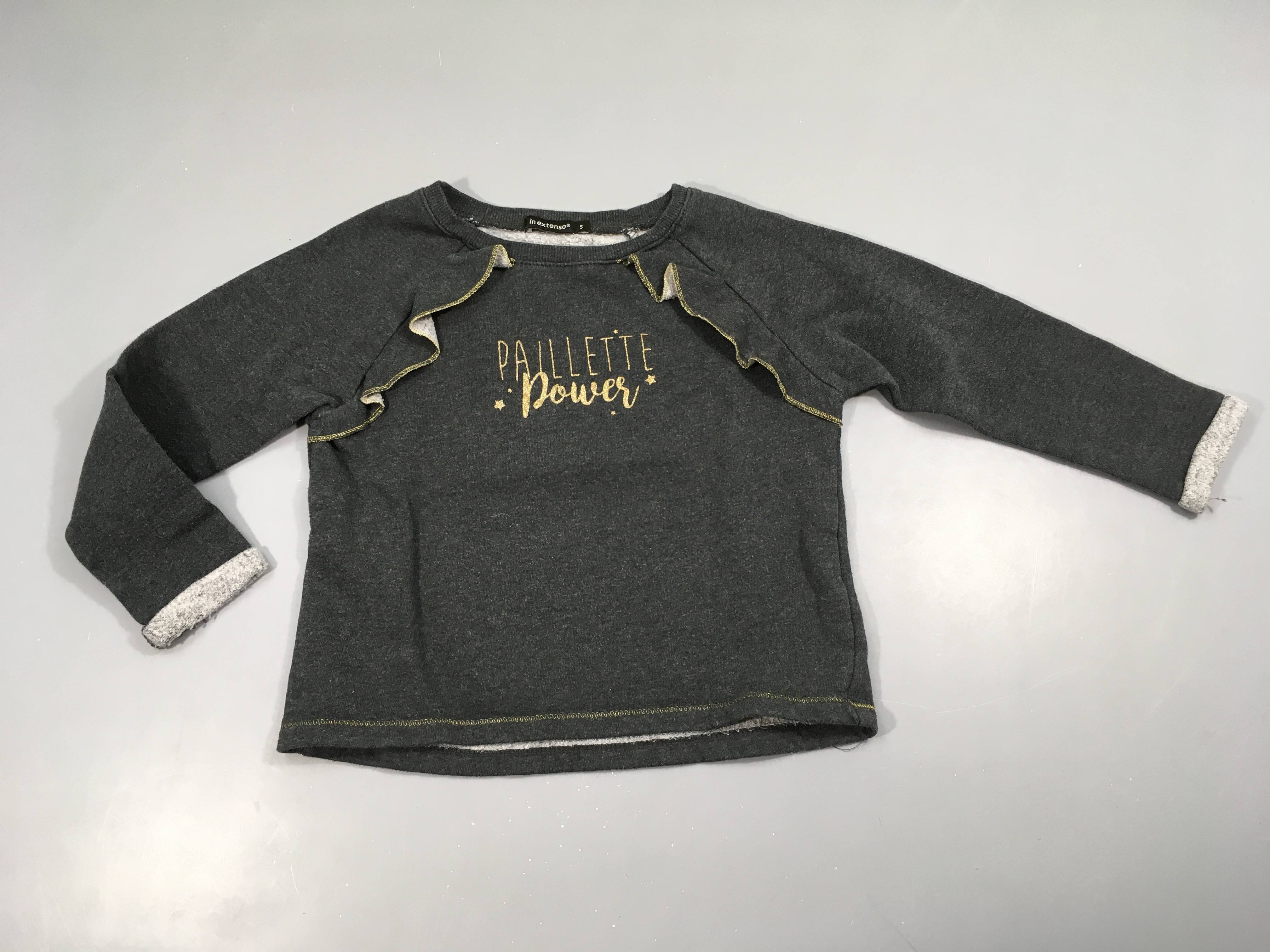 Sweat gris foncé Pailette Power