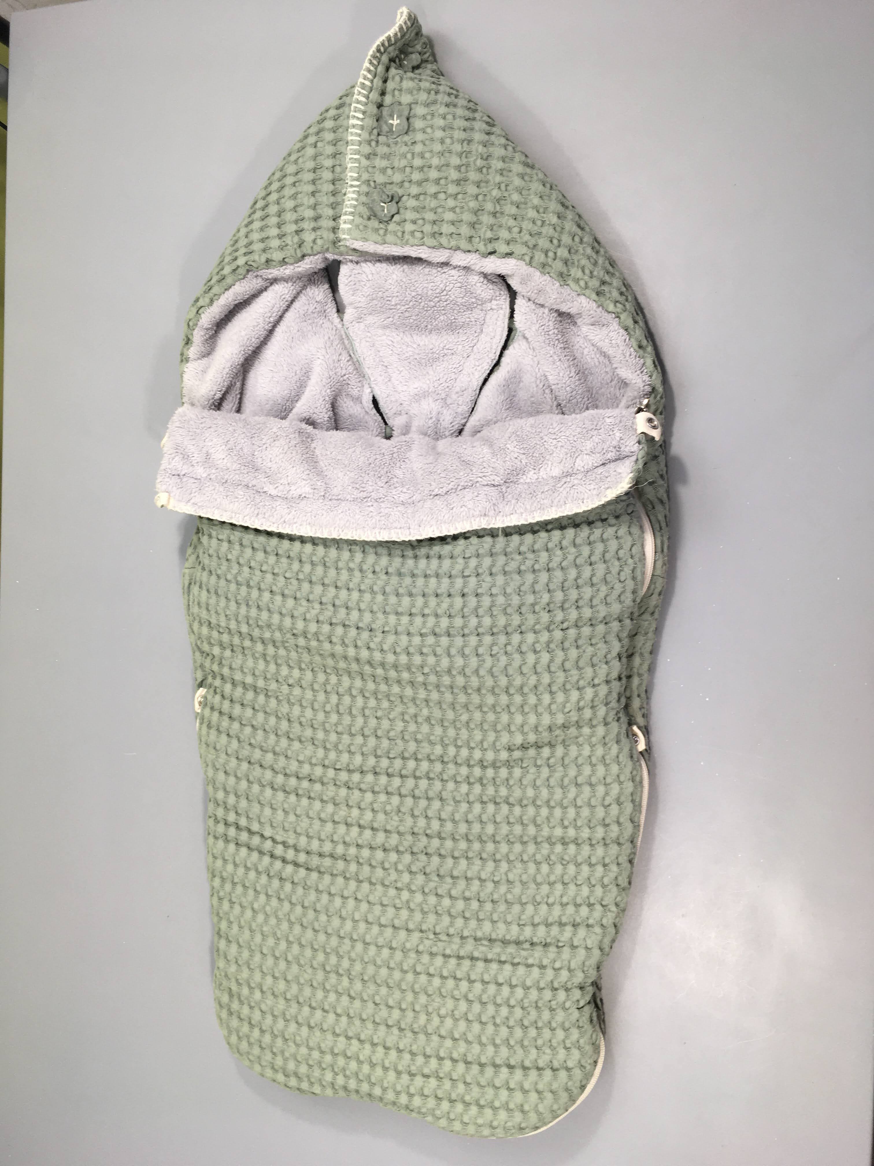 Chancelière kaki gaufré doublé velours