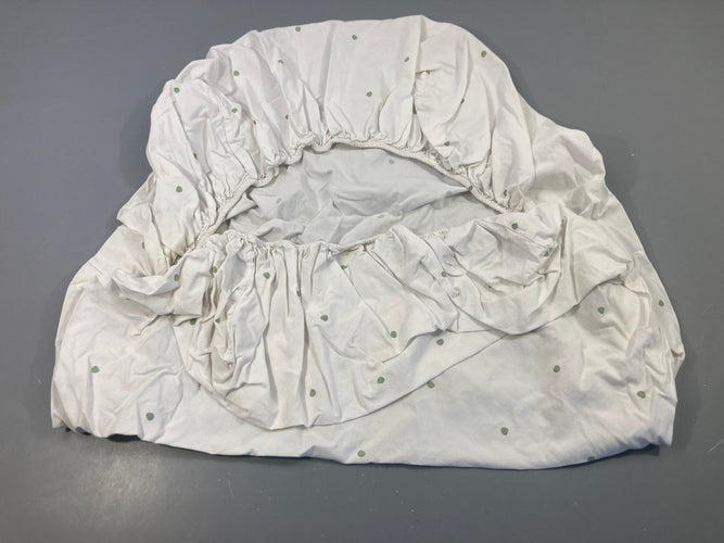 Drap housse blanc pois pour lit 60x120cm, moins cher chez Petit Kiwi