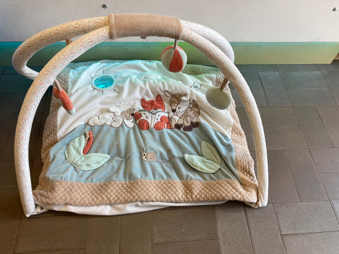 Tapis d'éveil velours écru/beige Fanny et Oscar, moins cher chez Petit Kiwi