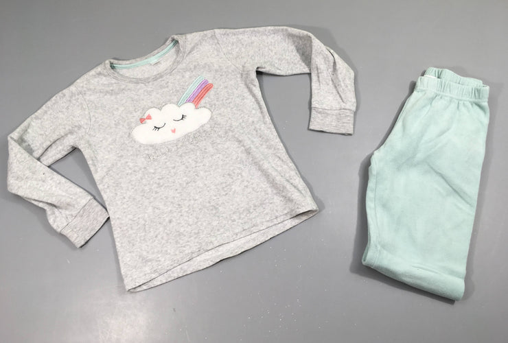 Pyjama 2pcs velours gris nuage, moins cher chez Petit Kiwi
