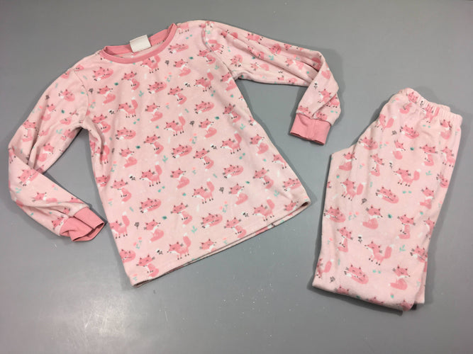 Pyjama 2pcs velours rose chats, moins cher chez Petit Kiwi