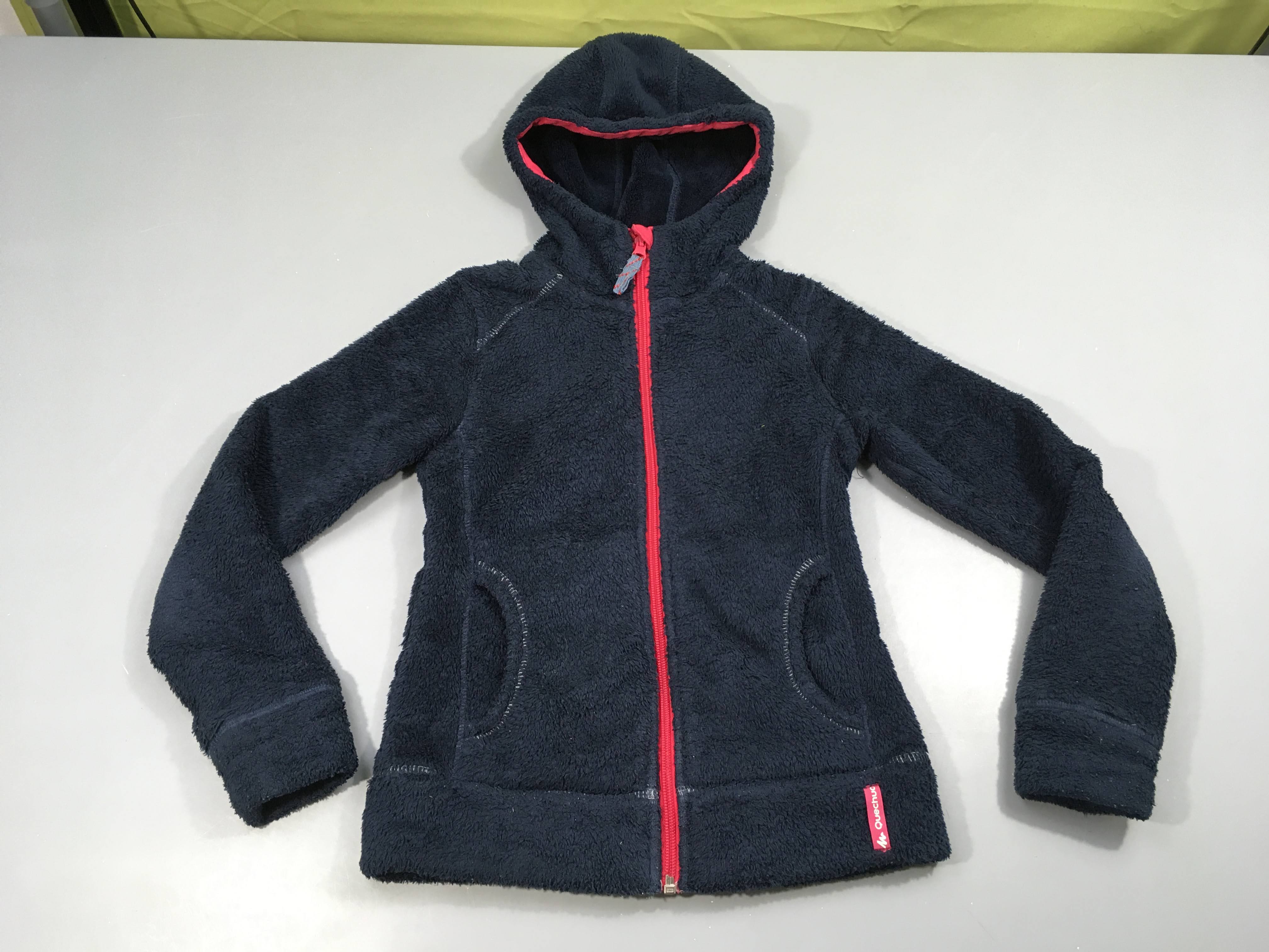 Polar à capuche zippé bleu foncé