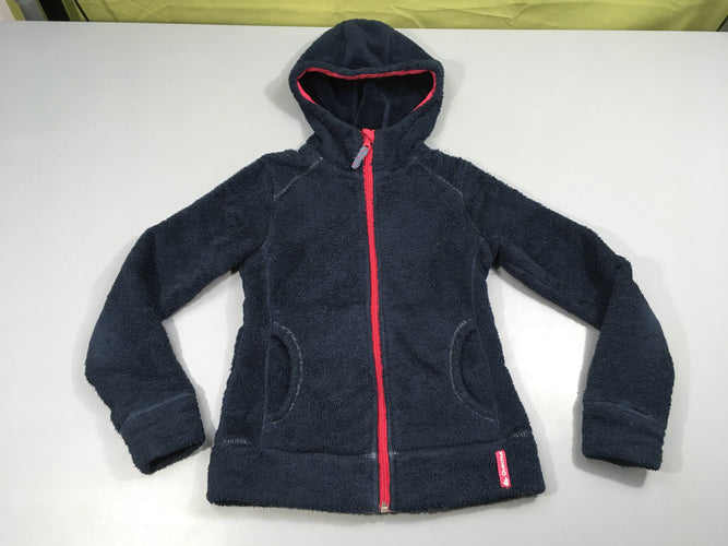 Polar à capuche zippé bleu foncé, moins cher chez Petit Kiwi