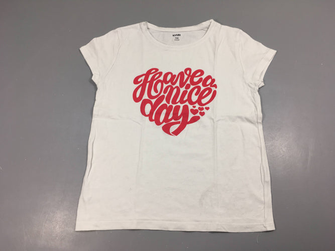 T-shirt m.c blanc Have a nice day, moins cher chez Petit Kiwi