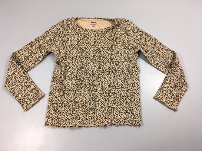 T-shirt m.l côtelé beige motifs léopard, moins cher chez Petit Kiwi