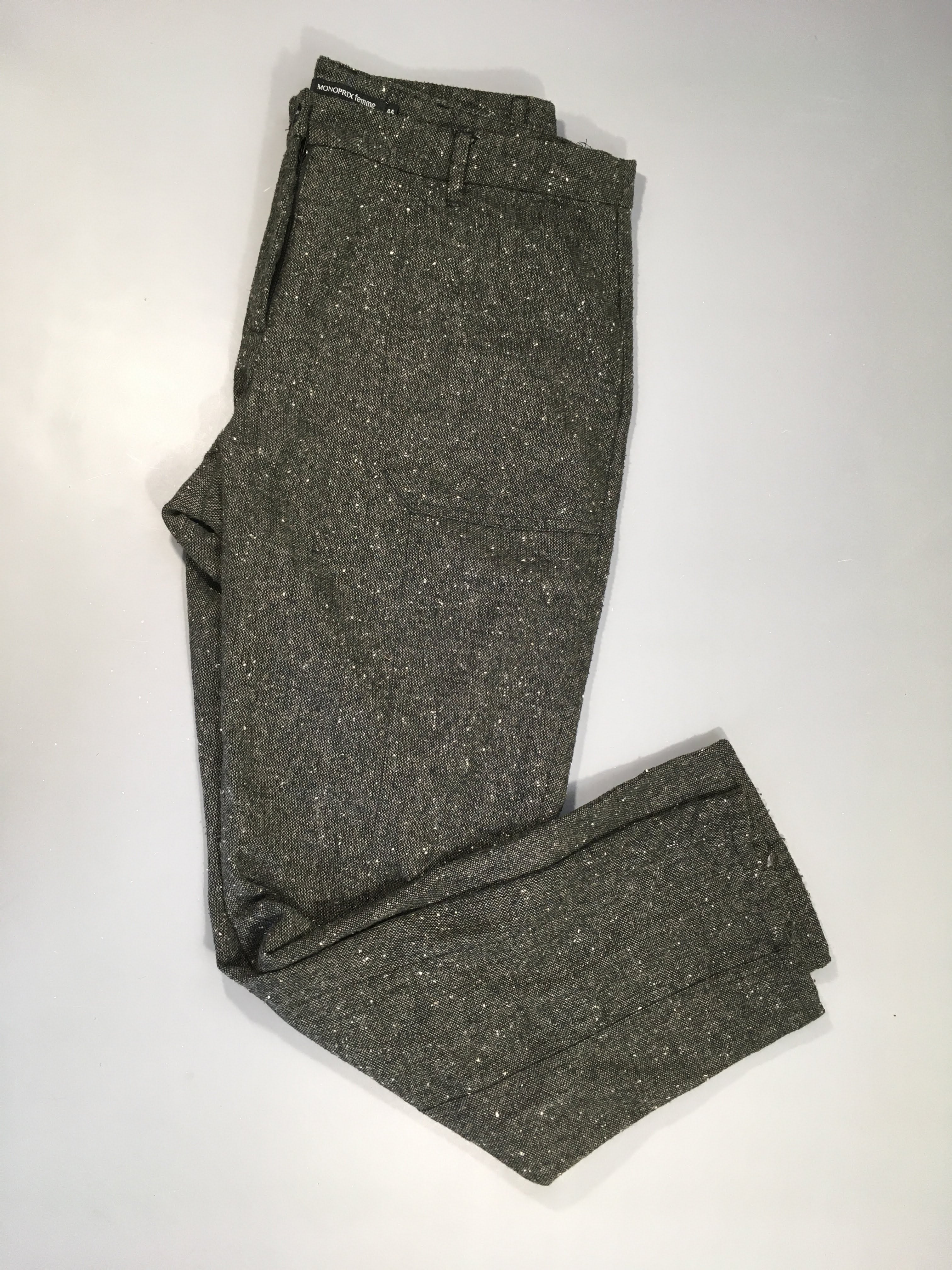 Pantalon gris chiné 6% laine