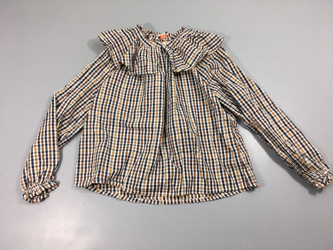 Blouse ml à carreaux brun-beige-bleu, moins cher chez Petit Kiwi
