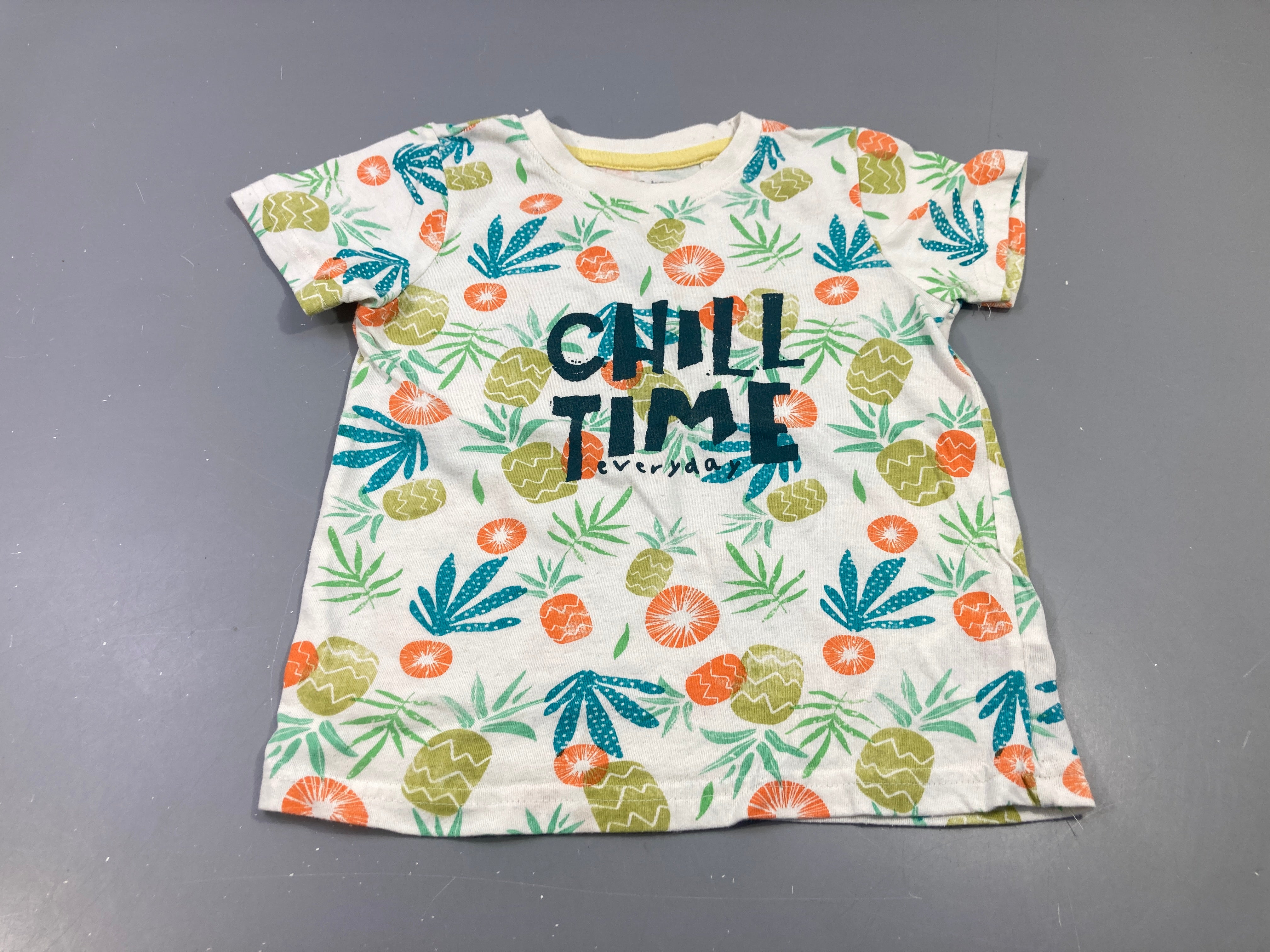 T-shirt m.c blanc ananas, chill time