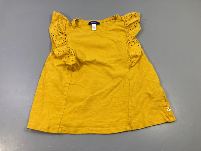 T-shirt s.m volants moutarde, moins cher chez Petit Kiwi