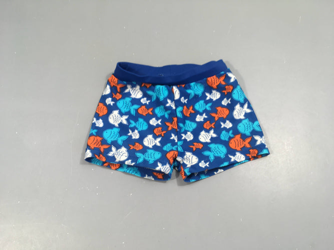 Maillot boxer bleu poissons, moins cher chez Petit Kiwi