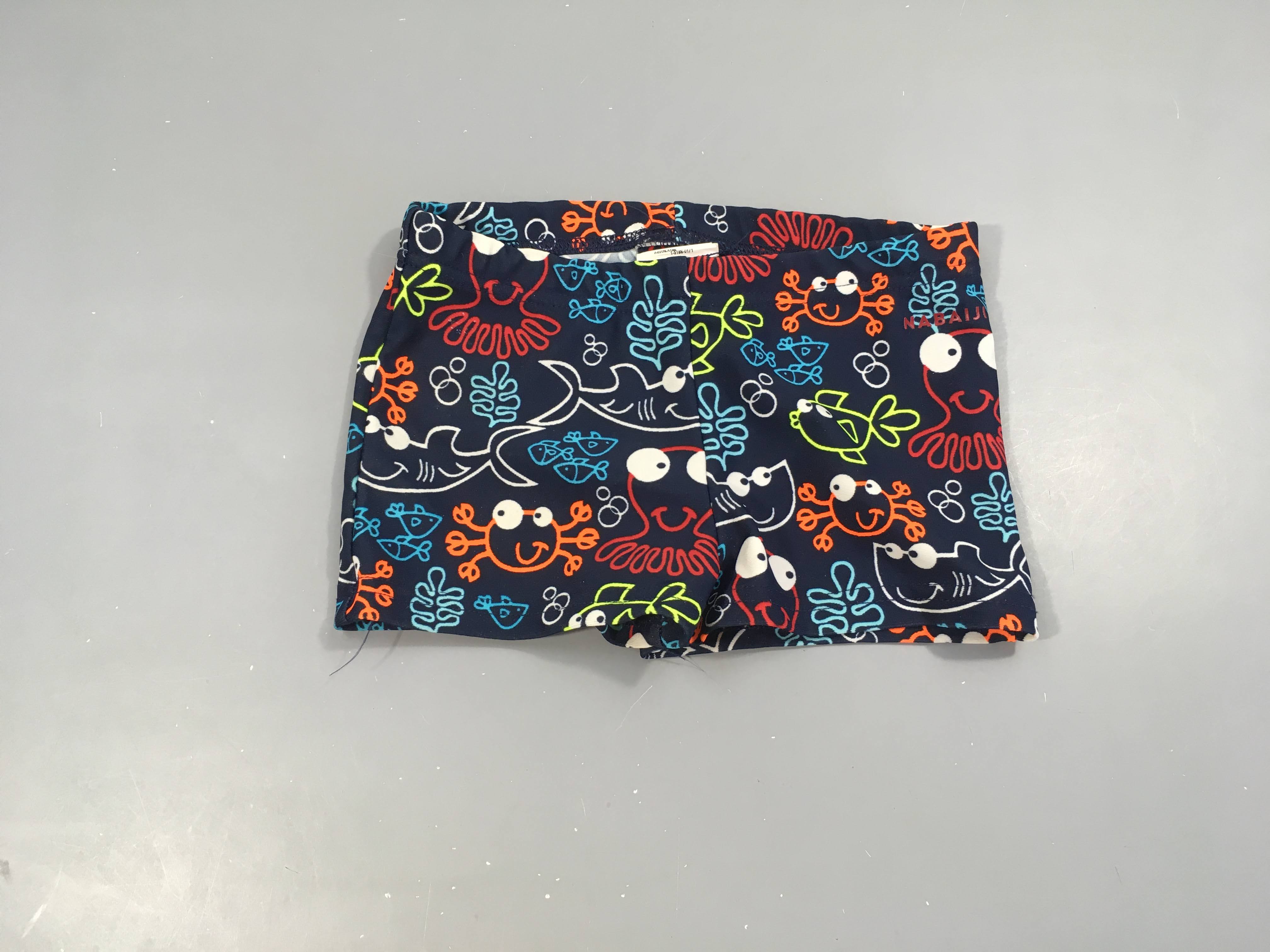 Maillot boxer bleu foncé crabes (taille estimée)